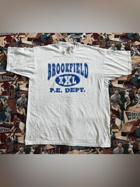 Vintage 90s Men’s Brookfield P.E. Dept Gray Graphic T-Shirt